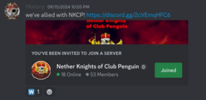 The Church announces its alliance with the Nether Knights.