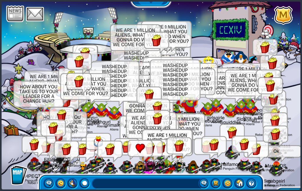 Aliens VS Rebel Penguin Federation at Snow Forts during the Christmas Chaos XIV Semi Finals