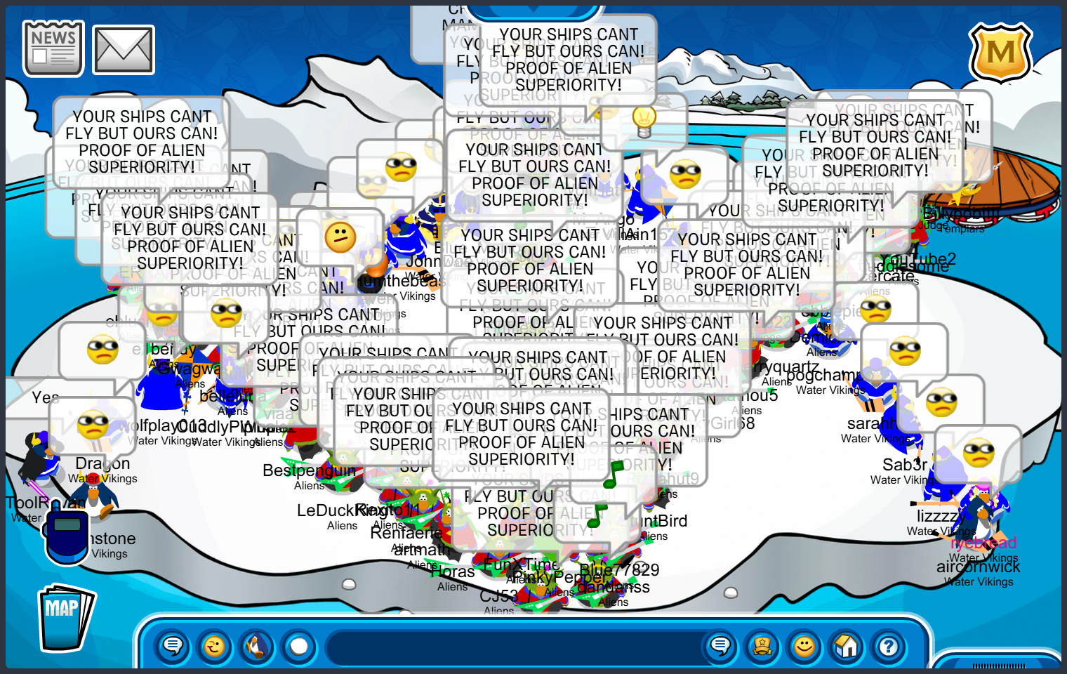 The Aliens fighting the Water Vikings on the Iceberg Around the World Cup II