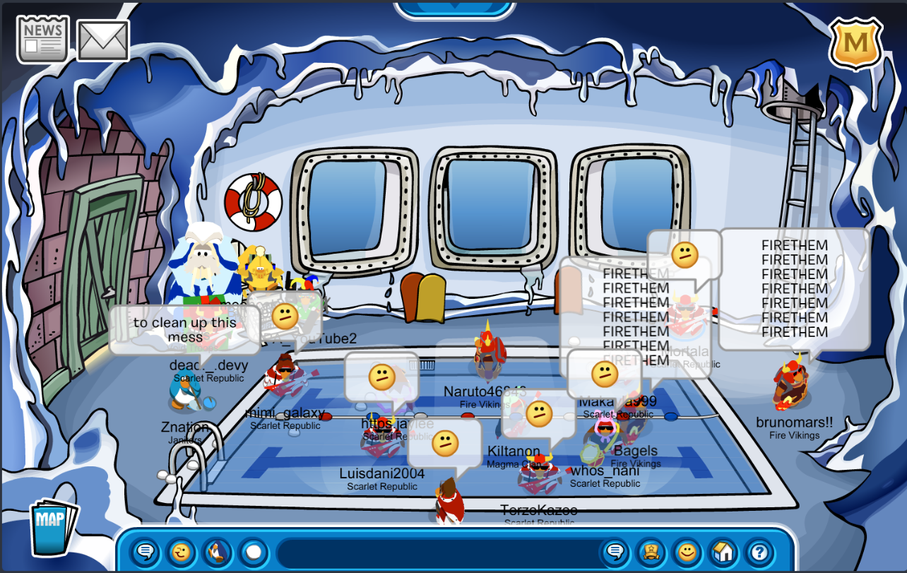 Fire Vikings and Scarlet Republic fighting in the Underground Pool Around the World Cup II