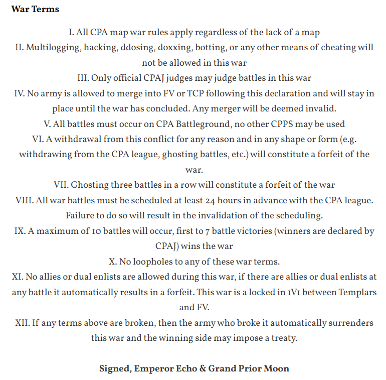 The Templars of Club Penguin's war terms