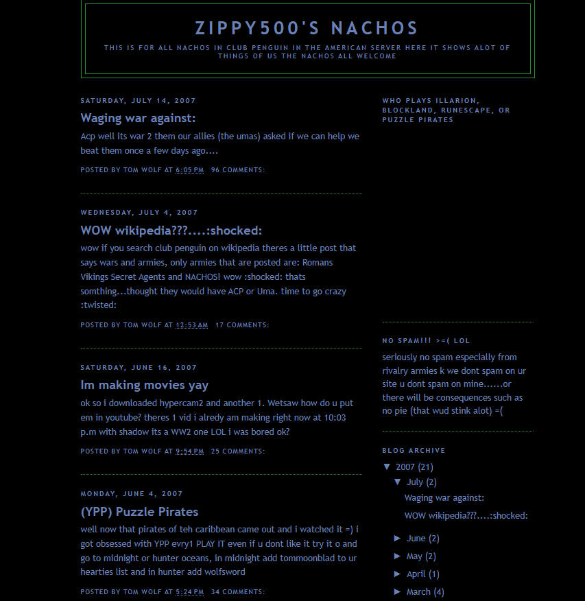 Establishment of Nachos' First Site
