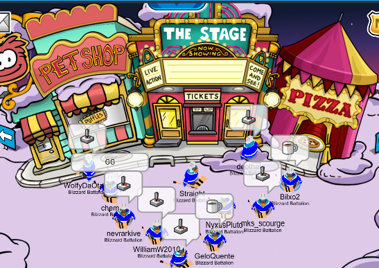 Blizzard Battalion at The Plaza in a V formation
