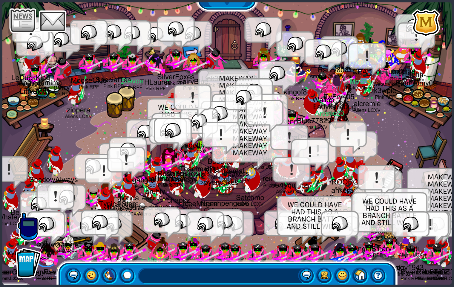 Aliens of Club Penguin and Rebel Penguin Federation at their Legends Cup XV grand finals match