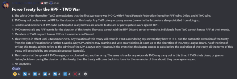Discord message from Rebel Penguin Federation leader, Link3000