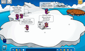 The Witches of Club Penguin hosting their opening event