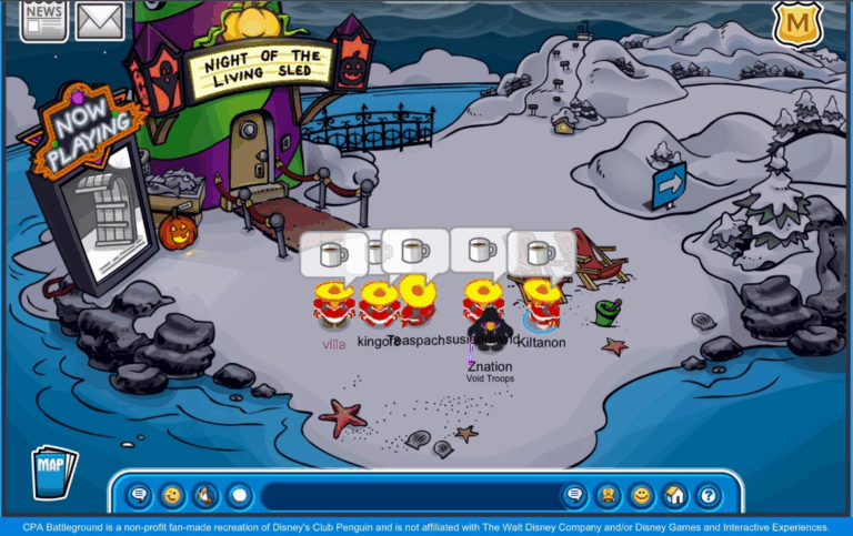 The Mexican Irish Republican Army are pictured at The Beach in a horizontal line using the coffee emote